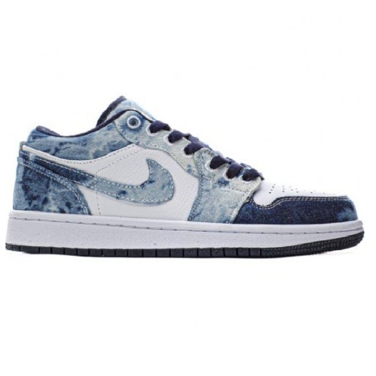 N.IKE AIR JORDAN 1 LOW WASTED DENIM TRẮNG XANH REP++