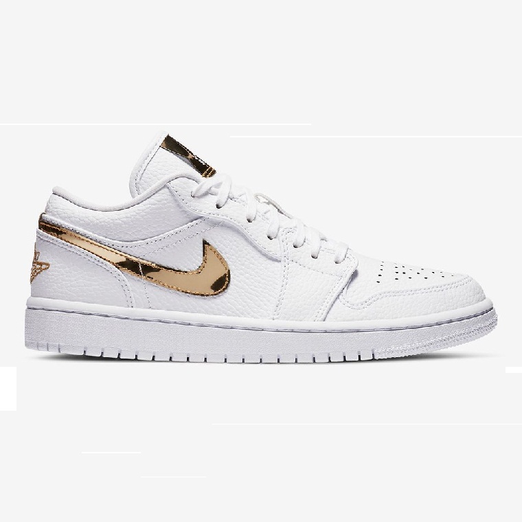 NIKE AIR JORDAN 1 LOW WHITE METALLIC GOLD REP 1:1