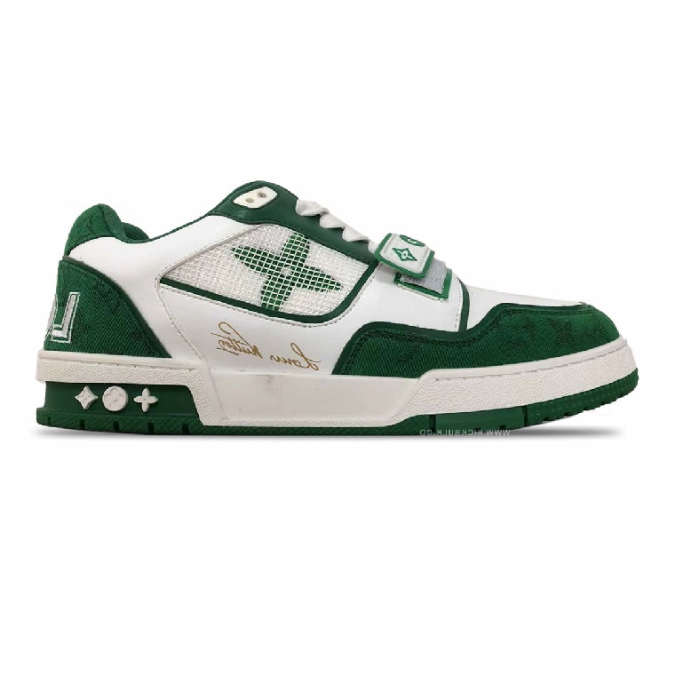 LOUIS VUITTON LV TRAINER SNEAKER GREEN WHITE SIÊU CẤP